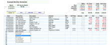 Bookkeeping Spreadsheet with Cash Accounting and Payment Types