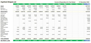 Excel Accounting Spreadsheet Template for Profit and Loss