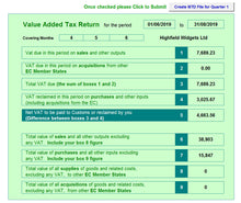 Excel Accounting Spreadsheet Template with MTD VAT