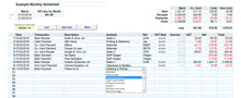 Bookkeeping Spreadsheet using Cash Accounting showing the Analysis